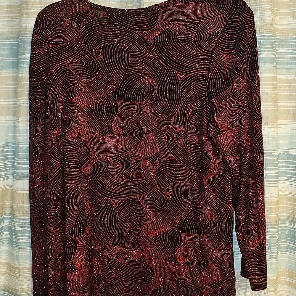 Dressbarn Women's Plus 2 Piece Elegant Swirl Designed Cocktail Cami/Jacket Set - Picture 6 of 7